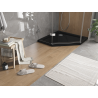 Mexen Flat brodzik pięciokątny slim 100 x 100 cm, czarny, syfon chrom - 41P701010