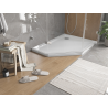 Mexen Flat brodzik pięciokątny slim prawy 90 x 80 cm, biały, syfon chrom - 41P108090R