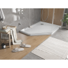 Mexen Flat brodzik pięciokątny slim prawy 100 x 80 cm, biały, syfon chrom - 41P108010R