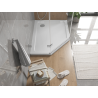 Mexen Flat brodzik pięciokątny slim prawy 90 x 80 cm, biały, syfon chrom - 41P108090R