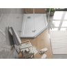 Mexen Flat brodzik pięciokątny slim prawy 100 x 80 cm, biały, syfon chrom - 41P108010R