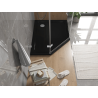 Mexen Flat brodzik pięciokątny slim prawy 90 x 80 cm, czarny, syfon chrom - 41P708090R