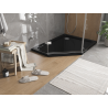 Mexen Flat brodzik pięciokątny slim prawy 100 x 90 cm, czarny, syfon chrom - 41P709010R