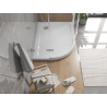 Mexen Flat brodzik półokrągły slim prawy 100 x 80 cm, biały, syfon chrom - 41108010P