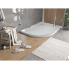 Mexen Flat brodzik półokrągły slim prawy 120 x 80 cm, biały, syfon chrom - 41108012P
