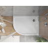 Mexen Flat brodzik półokrągły slim prawy 120 x 80 cm, biały, syfon chrom - 41108012P