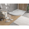 Mexen Flat brodzik półokrągły slim prawy 120 x 90 cm, biały, syfon chrom - 41109012P