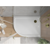 Mexen Flat brodzik półokrągły slim prawy 90 x 80 cm, biały, syfon złoty - 41108090P-G