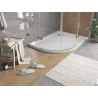 Mexen Flat brodzik półokrągły slim prawy 100 x 90 cm, biały, syfon złoty - 41109010P-G