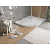 Mexen Flat brodzik półokrągły slim prawy 120 x 90 cm, biały, syfon złoty - 41109012P-G