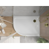 Mexen Flat brodzik półokrągły slim prawy 120 x 90 cm, biały, syfon złoty - 41109012P-G