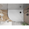 Mexen Flat brodzik półokrągły slim prawy 120 x 90 cm, biały, syfon czarny - 41109012P-B