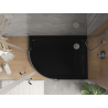 Mexen Flat brodzik półokrągły slim prawy 100 x 80 cm, czarny, syfon chrom - 41708010P