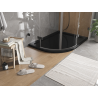 Mexen Flat brodzik półokrągły slim prawy 100 x 90 cm, czarny, syfon czarny - 41709010P-B