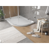 Mexen Flat brodzik półokrągły slim lewy 120 x 90 cm, biały, syfon chrom - 41109012L