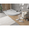 Mexen Flat brodzik półokrągły slim lewy 100 x 90 cm, biały, syfon czarny - 41109010L-B