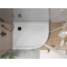 Mexen Flat brodzik półokrągły slim lewy 120 x 90 cm, biały, syfon czarny - 41109012L-B