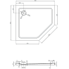 Mexen Flat brodzik pięciokątny slim lewy 90 x 80 cm, biały, syfon złoty - 41P108090L-G