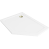 Mexen Flat brodzik pięciokątny slim lewy 100 x 90 cm, biały, syfon złoty - 41P109010L-G