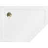 Mexen Flat brodzik pięciokątny slim lewy 100 x 90 cm, biały, syfon złoty - 41P109010L-G