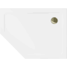 Mexen Flat brodzik pięciokątny slim prawy 100 x 90 cm, biały, syfon złoty - 41P109010R-G