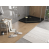 Mexen Flat brodzik pięciokątny slim 80 x 80 cm, czarny, syfon złoty - 41P708080-G