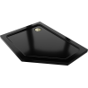Mexen Flat brodzik pięciokątny slim lewy 90 x 80 cm, czarny, syfon złoty - 41P708090L-G