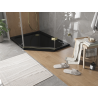Mexen Flat brodzik pięciokątny slim lewy 90 x 80 cm, czarny, syfon złoty - 41P708090L-G