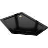 Mexen Flat brodzik pięciokątny slim lewy 100 x 80 cm, czarny, syfon złoty - 41P708010L-G