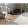 Mexen Flat brodzik pięciokątny slim prawy 100 x 80 cm, czarny, syfon złoty - 41P708010R-G