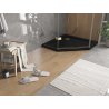 Mexen Flat brodzik pięciokątny slim 90 x 90 cm, czarny, syfon złoty - 41P709090-G