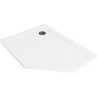 Mexen Flat brodzik pięciokątny slim lewy 90 x 80 cm, biały, syfon czarny - 41P108090L-B