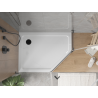 Mexen Flat brodzik pięciokątny slim lewy 100 x 80 cm, biały, syfon czarny - 41P108010L-B