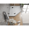 Mexen Flat brodzik pięciokątny slim prawy 100 x 80 cm, biały, syfon czarny - 41P108010R-B