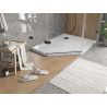 Mexen Flat brodzik pięciokątny slim prawy 100 x 80 cm, biały, syfon czarny - 41P108010R-B