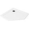 Mexen Flat brodzik pięciokątny slim 90 x 90 cm, biały, syfon czarny - 41P109090-B