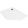 Mexen Flat brodzik pięciokątny slim lewy 100 x 90 cm, biały, syfon czarny - 41P109010L-B