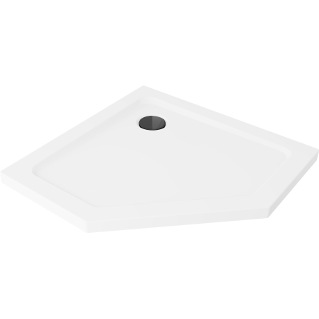 Mexen Flat brodzik pięciokątny slim 100 x 100 cm, biały, syfon czarny - 41P101010-B
