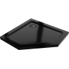Mexen Flat brodzik pięciokątny slim 80 x 80 cm, czarny, syfon czarny - 41P708080-B
