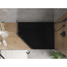 Mexen Flat brodzik pięciokątny slim prawy 90 x 80 cm, czarny, syfon czarny - 41P708090R-B