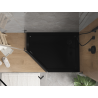 Mexen Flat brodzik pięciokątny slim prawy 100 x 80 cm, czarny, syfon czarny - 41P708010R-B