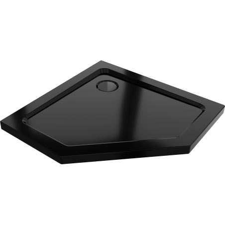 Mexen Flat brodzik pięciokątny slim 100 x 100 cm, czarny, syfon czarny - 41P701010-B