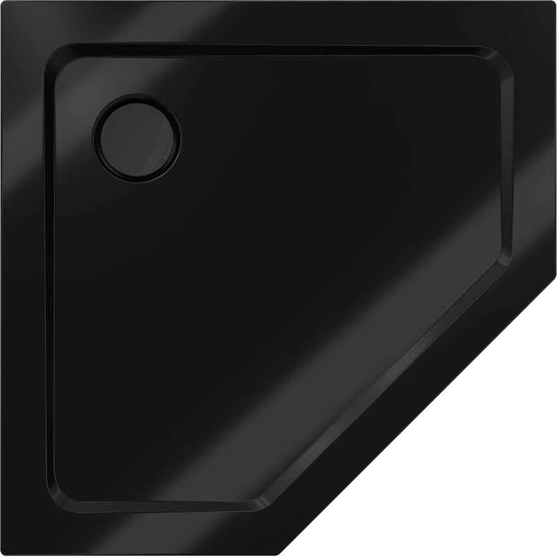 Mexen Flat brodzik pięciokątny slim 100 x 100 cm, czarny, syfon czarny - 41P701010-B