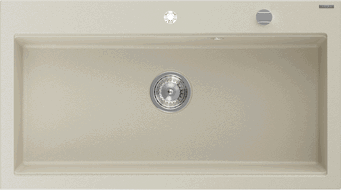 Mexen Slido zlewozmywak granitowy 1-komorowy 900 x 500 mm, beżowy, syfon chrom - 6528901005-69
