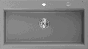 Mexen Slido zlewozmywak granitowy 1-komorowy 900 x 500 mm, szary, syfon chrom - 6528901005-71