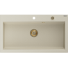 Mexen Slido zlewozmywak granitowy 1-komorowy 900 x 500 mm, beżowy, syfon złoty - 6528901005-69-G