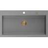 Mexen Slido zlewozmywak granitowy 1-komorowy 900 x 500 mm, szary, syfon złoty - 6528901005-71-G