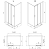 Mexen Exo-3S kabina prysznicowa rozsuwana 100 x 100 cm, transparent, złota - 8153-100-100-50-00