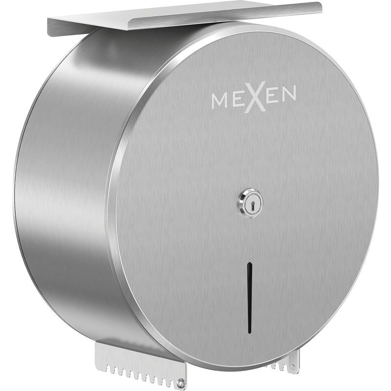 Mexen Spira-H+ pojemnik na papier toaletowy z półką na telefon, inox - 70K561-01