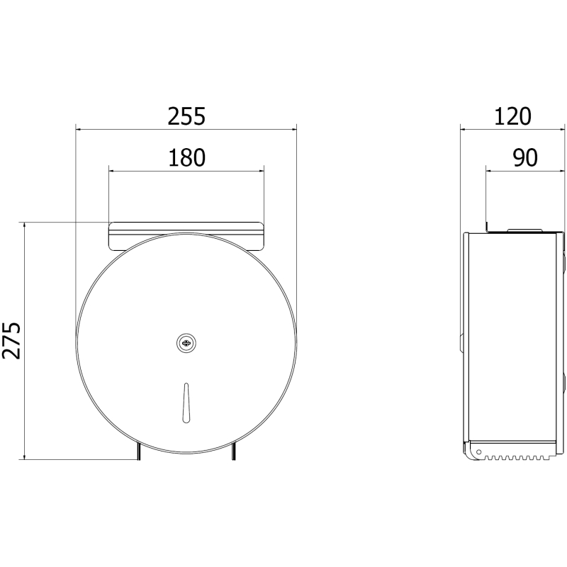 Mexen Spira-H+ pojemnik na papier toaletowy z półką na telefon, czarny mat - 70K561-70